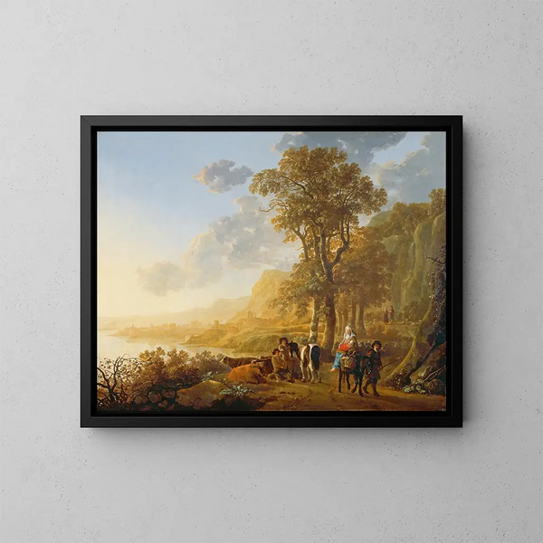 The Flight into Egypt - Aelbert Cuyp — framed artwork on a wall