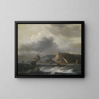 Aernout Smit - Shipping off a coast in choppy water.webp