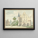 El castillo y la escuela en Wouw - Aert Schouman — cuadro enmarcado en la pared