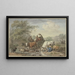 Bergers traversant l'eau avec une charrette, à droite une bergère se lave les pieds près d'une vache blanche - Aert Schouman — cuadro enmarcado en la pared