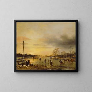 Aert van der Neer - A Skating Scene.webp