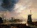 Winter landscape with a windmill - Aert van der Neer — artwork view