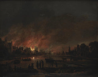 Aert van der Neer - Fire at a Village by Night.webp