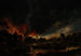 Fire in a Village at Night - Aert van der Neer — artwork view