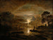 Moonlight painting on a Dutch river - Aert van der Neer — artwork view