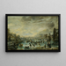 Paisaje de invierno con patinadores - Aert van der Neer — cuadro enmarcado en la pared