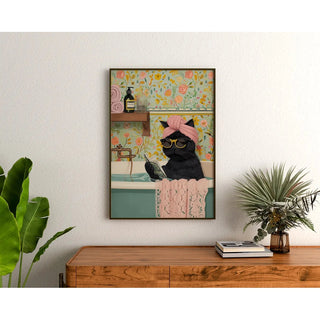 Affiche Chat Relax dans la Baignoire