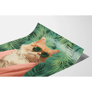 Affiche Chat Tropical