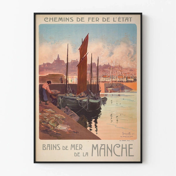 Affiche Granville vintage – Bains de mer de la Manche
