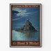 Vintage Mont-Saint-Michel Poster – Night view in moonlight