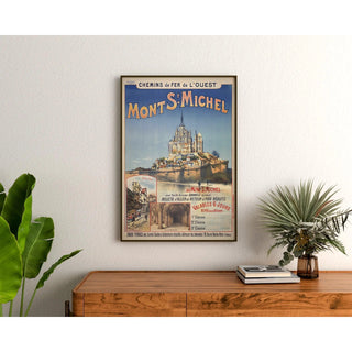 Affiche Mont-Saint-Michel vintage – Vue panoramique et visite guidée