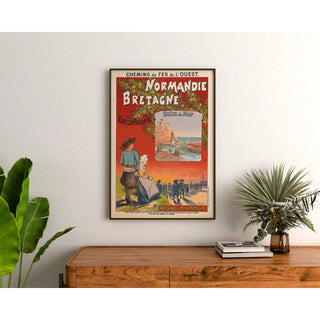 Affiche Normandie Bretagne – Bains de mer et excursions vers 1900