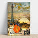 Póster de la Torre metálica de la Fourvières en Lyon Vintage