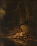 Héra se esconde durante la batalla de los dioses y los gigantes - Después de Carel Fabritius — vista de la obra