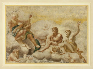 After Correggio - Saint Peter and other Seated Apostles with Saint John the Evangelist Below.webp