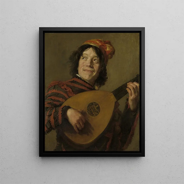 El jugador de laúd - Después de Frans Hals — cuadro enmarcado en la pared