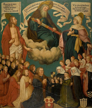 After Hans Holbein the Elder - God the Father Christ and the Virgin Mary with donors.webp