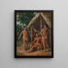 A Caribbean family from the Leeward Islands outside a hut - Agostino Brunias — framed artwork on a wall