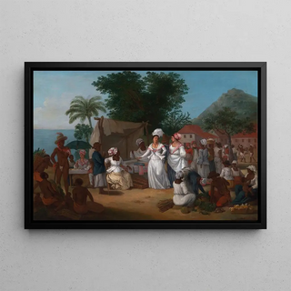 Agostino Brunias - A Linen Market With A LinenStall And Vegetable Seller In The West Indies.webp