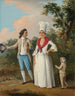a young couple and a child walking in Dominica - Agostino Brunias — artwork view