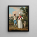 a young couple and a child walking in Dominica - Agostino Brunias — framed artwork on a wall