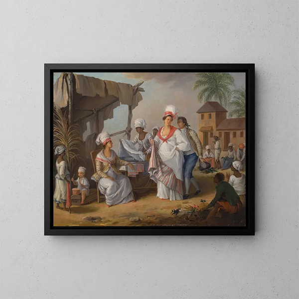 Día de mercado en Roseau, Dominica - Agostino Brunias — cuadro enmarcado en la pared