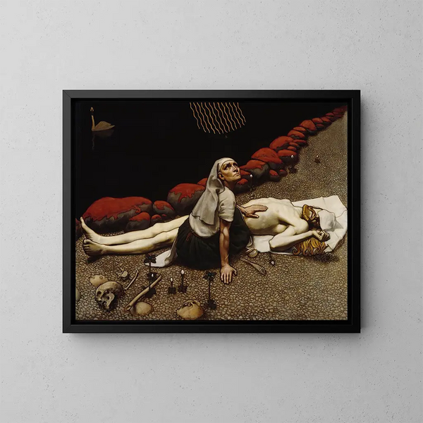 La madre de Lemminkäinen - Akseli Gallen-Kallela — cuadro enmarcado en la pared