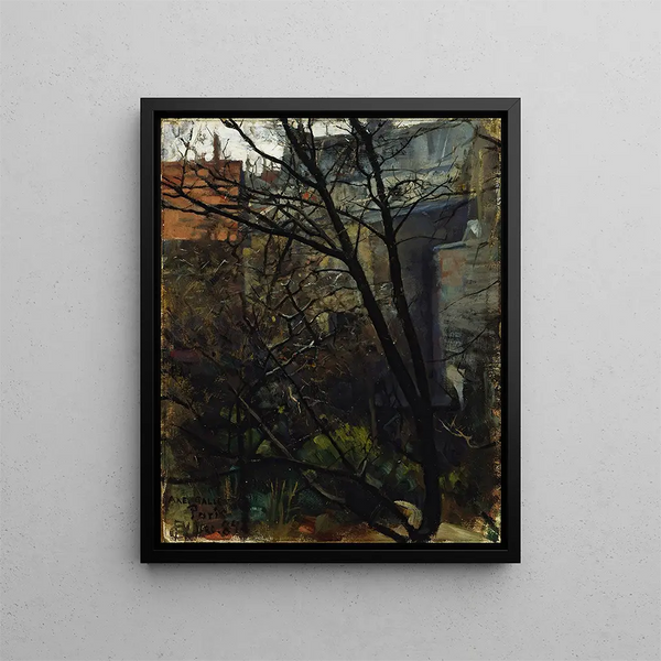 Patio trasero parisino - Akseli Gallen-Kallela — cuadro enmarcado en la pared