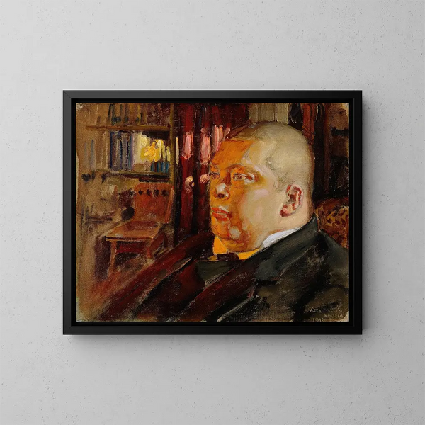 Portrait painting of Eric O.W. Ehrström - Akseli Gallen-Kallela — framed artwork on a wall
