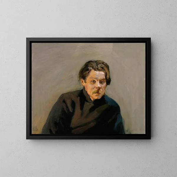 Portrait Painting of Maxime Gorki - Akseli Gallen-Kallela — framed artwork on a wall