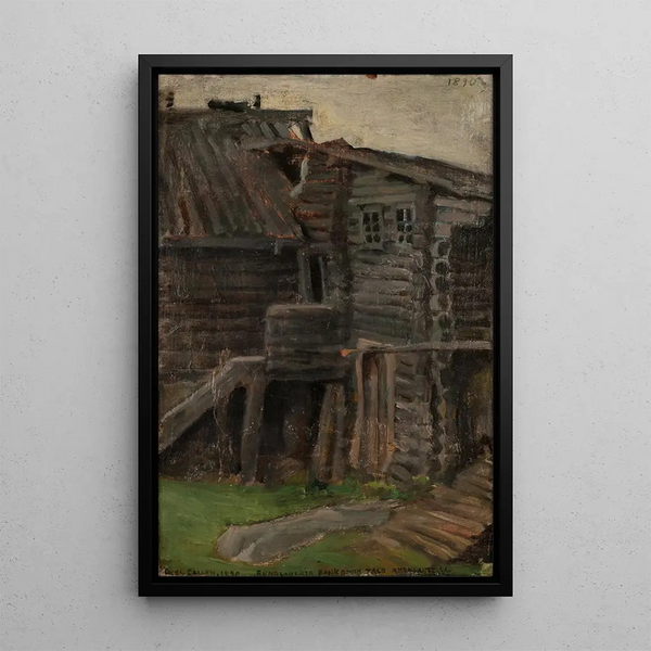 The rune singer, Pahkomin house in Akonlahti - Akseli Gallen-Kallela — framed artwork on a wall