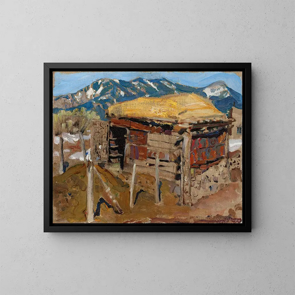 Shelter in the Taos Mountains - Akseli Gallen-Kallela — framed artwork on a wall