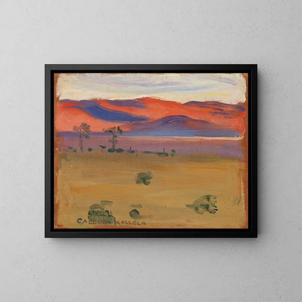Sunset on the Savanna - Akseli Gallen-Kallela — framed artwork on a wall