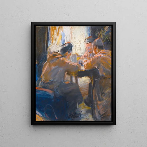 Los jugadores de cartas - Akseli Gallen-Kallela — cuadro enmarcado en la pared