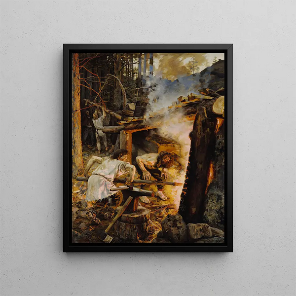 La Forja del Sampo - Akseli Gallen-Kallela — cuadro enmarcado en la pared