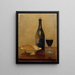 Still life with old wine and bread - Albert Anker — framed artwork on a wall