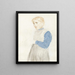 Study of a Standing Girl - Albert Anker — framed artwork on a wall