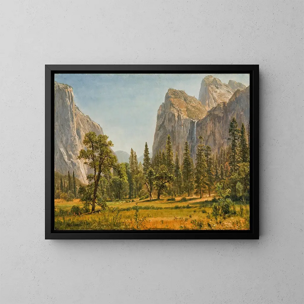 Caídas de Bridalveil, valle de Yosemite, California - Albert Bierstadt — cuadro enmarcado en la pared