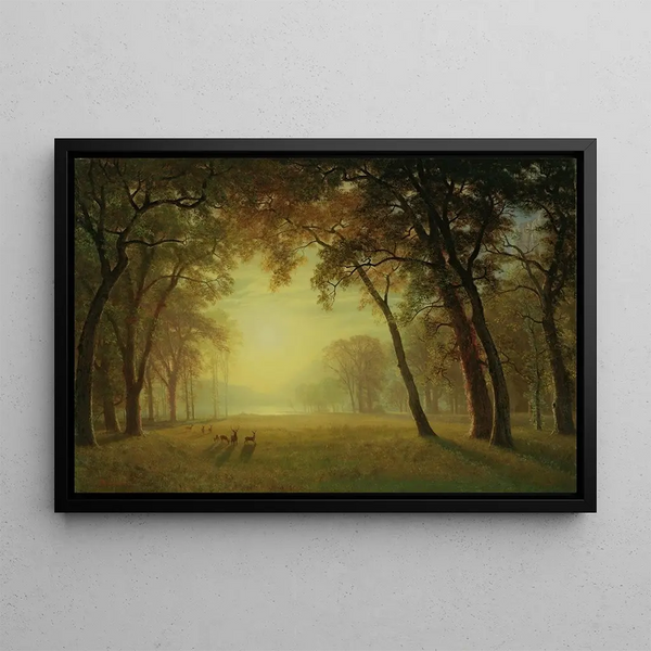 Albert Bierstadt - Deer in a clearing yosemite.webp