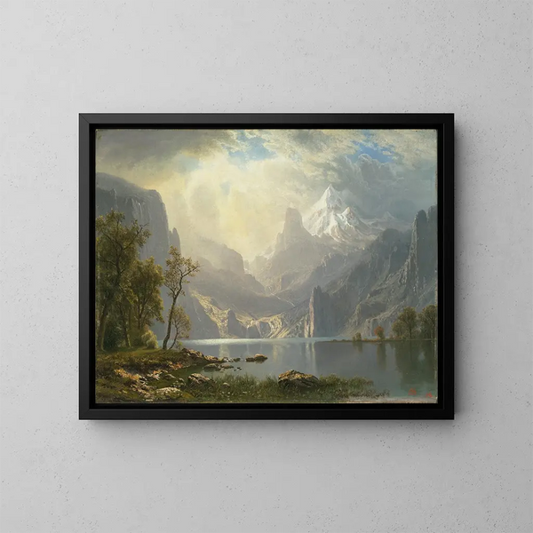 in the Sierras - Albert Bierstadt — framed artwork on a wall