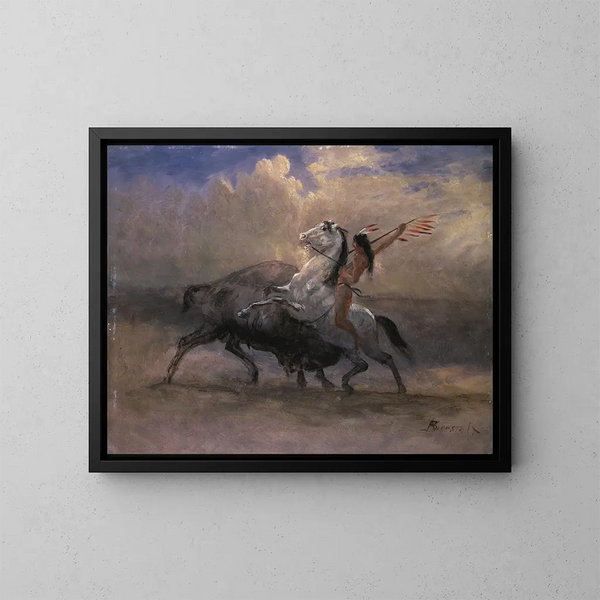 Sketch for The Last Bison - Albert Bierstadt — framed artwork on a wall