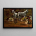 Estudio de caballos salvajes - Albert Bierstadt — cuadro enmarcado en la pared