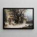 Procession dans un monastère enneigé - Albert Bredow — framed artwork on a wall