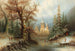 Paisaje de invierno romántico con patinadores sobre hielo cerca de un castillo - Albert Bredow — vista de la obra