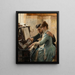 En el piano - Albert Edelfelt — cuadro enmarcado en la pared