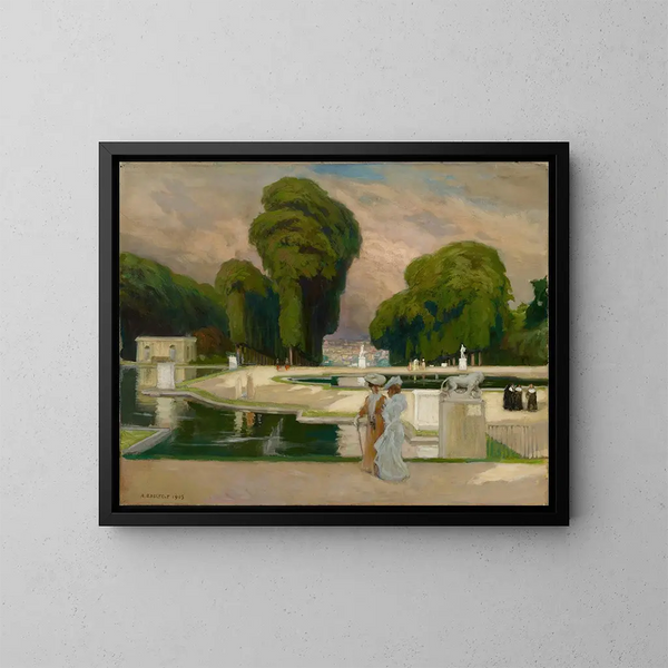 the Saint-Cloud Park in Paris - Albert Edelfelt — framed artwork on a wall