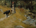 Sobre la orilla con un perro - Albert Edelfelt — vista de la obra
