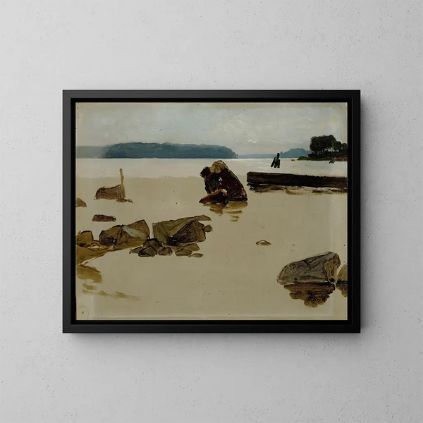 de la mer abierta en el mar de Haikko, estudio para Chicos jugando en la playa - Albert Edelfelt — cuadro enmarcado en la pared