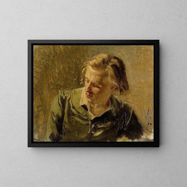 Portrait of a Young Man - Albert Edelfelt — framed artwork on a wall