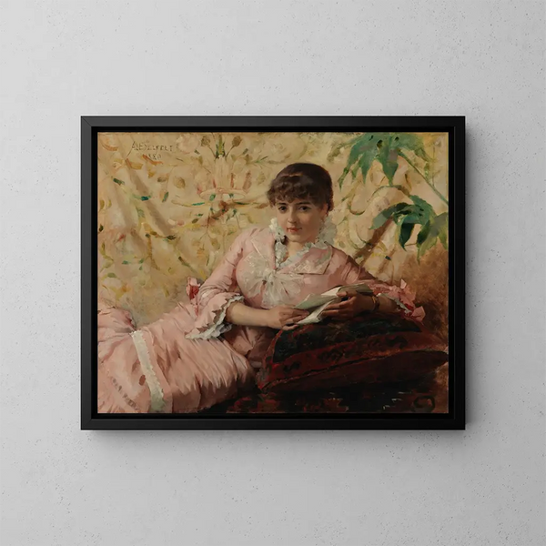 Lectura parisina - Albert Edelfelt — cuadro enmarcado en la pared